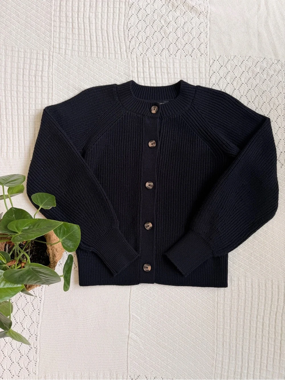 Banana Republic Classic Black Button-Up Women's Sweater Cardigan - Picture 1 of 8